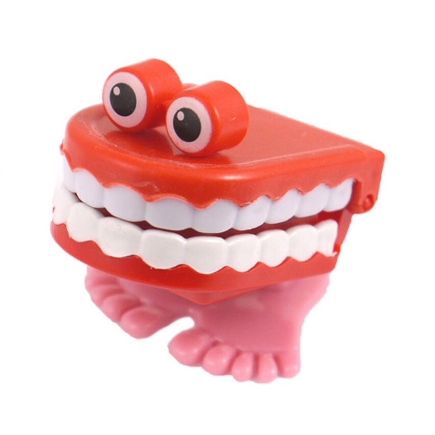 Wind up chattering teeth with feet and eyes
