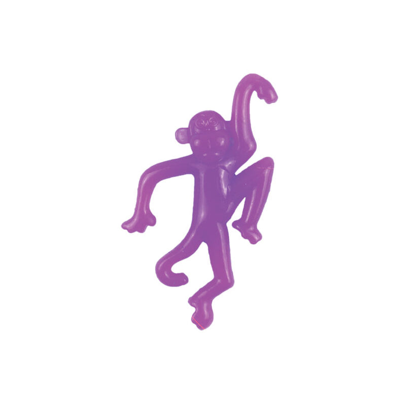 Purple monkey stretchy toy on a white background