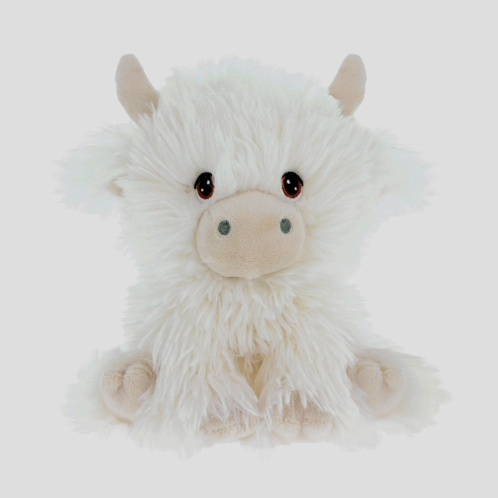 Keeleco Cream Shaggy Cow 18cm