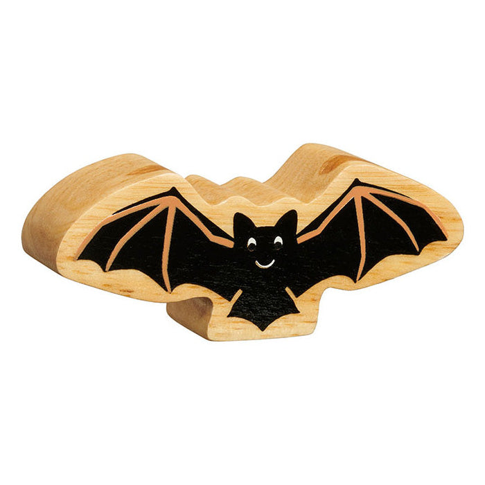 A solid wooden spooky black bat animal figure from Lanka Kade