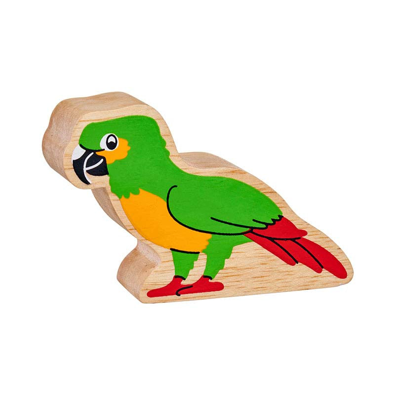 A solid wooden parrot animal figure from Lanka Kade
