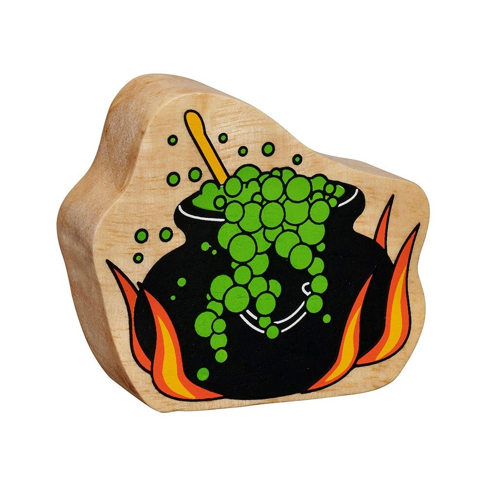 Wooden Spooky Figure Cauldron