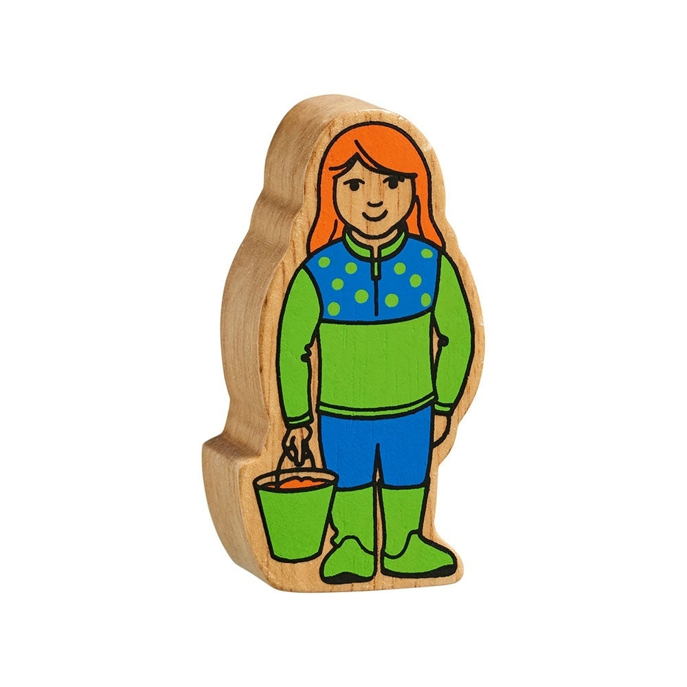 Wooden Figure Farm Girl