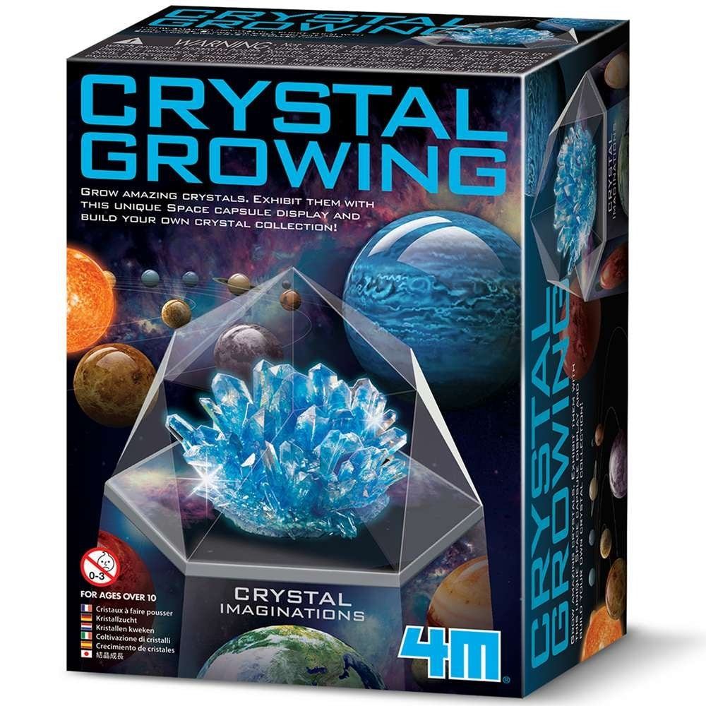 Space themed box for the 4M Blue crystal growing science kit