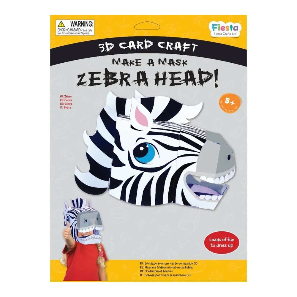 Packaging for the fiesta craft make a mask zebra head kit