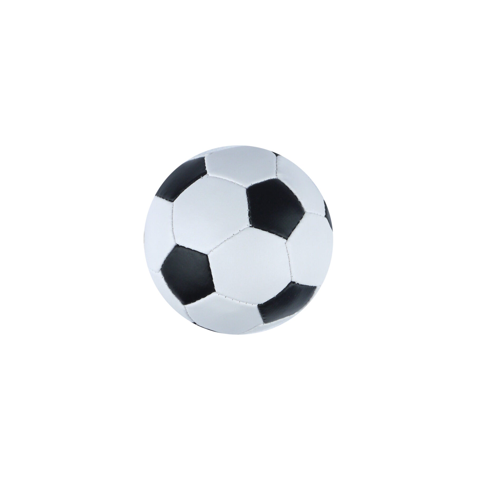 Image of a soft black and white football on a white background