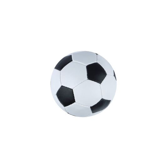Image of a soft black and white football on a white background