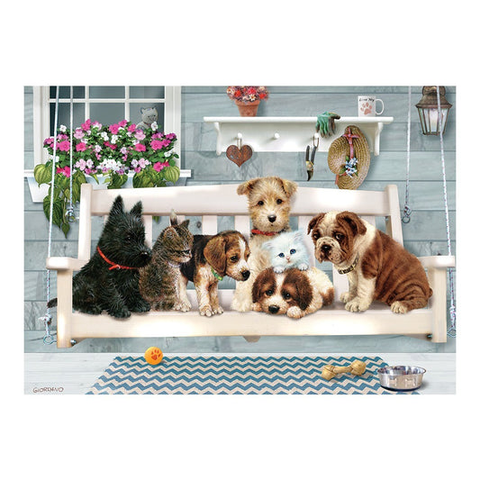 Cobble Hill Tray Puzzle Porch Swing Buddies 35pc