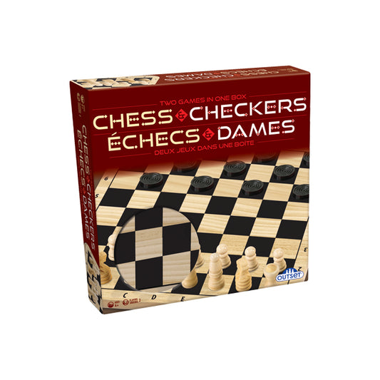 Box for wooden Chess and Checkers (or draughts) set