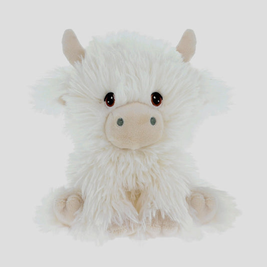 Keeleco Cream Shaggy Cow 18cm