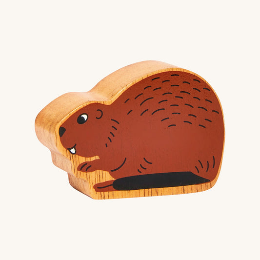 A solid wooden beaver animal figure from Lanka Kade