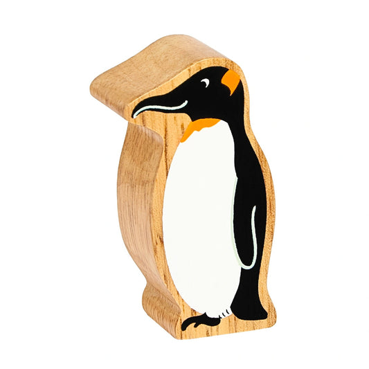A solid wooden penguin animal figure from Lanka Kade