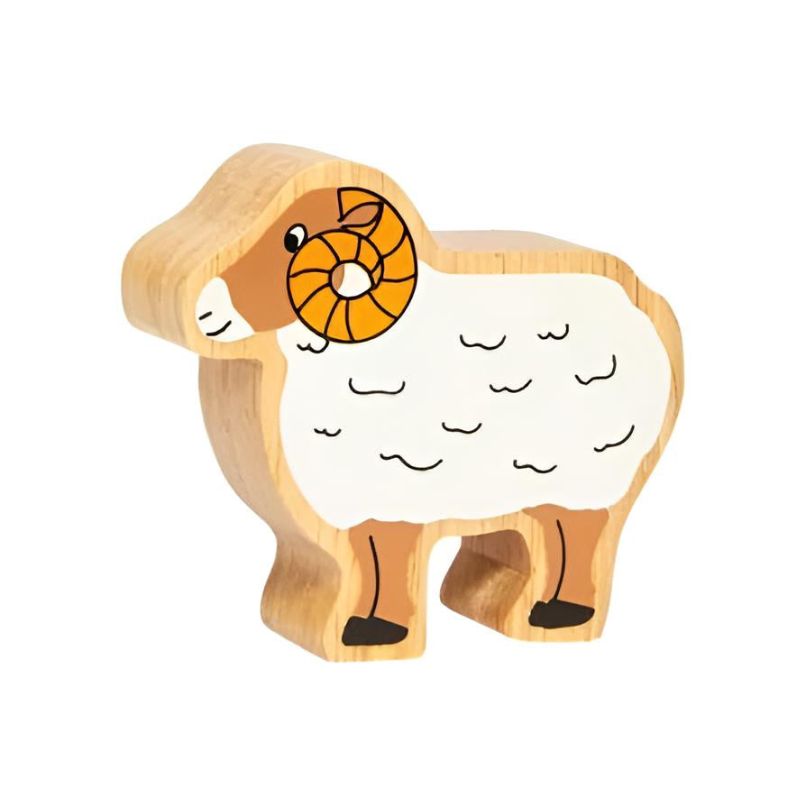 A solid wooden ram sheep animal figure from Lanka Kade