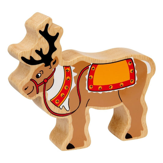 Wooden Christmas Figure Reindeer with Reins