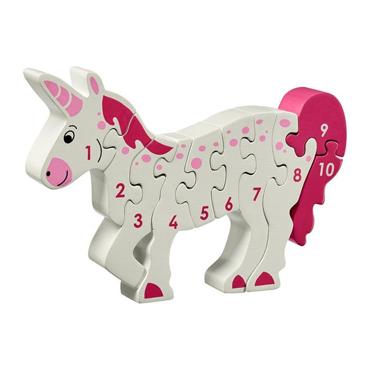 Jigsaw Wooden 1-10 Unicorn