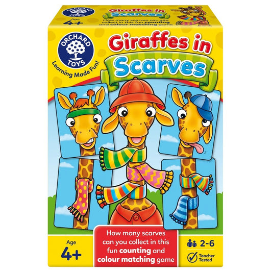 Box for Orchard Toys childrens game Giraffes in Scarves