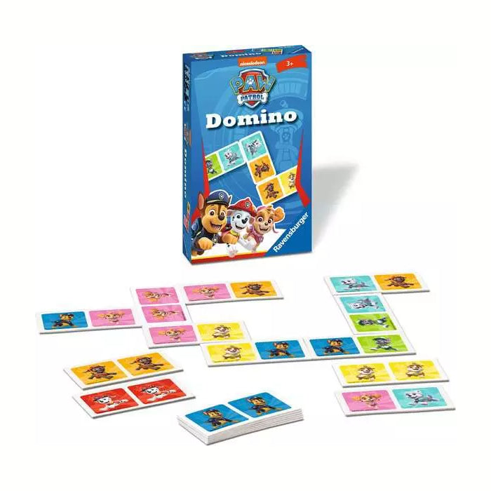 Paw Patrol Domino game set with packaging on a white background