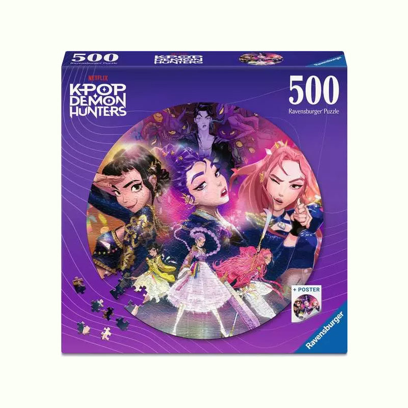 Box for the K-Pop Demon Hunters 500pc jigsaw puzzle from Ravensburger