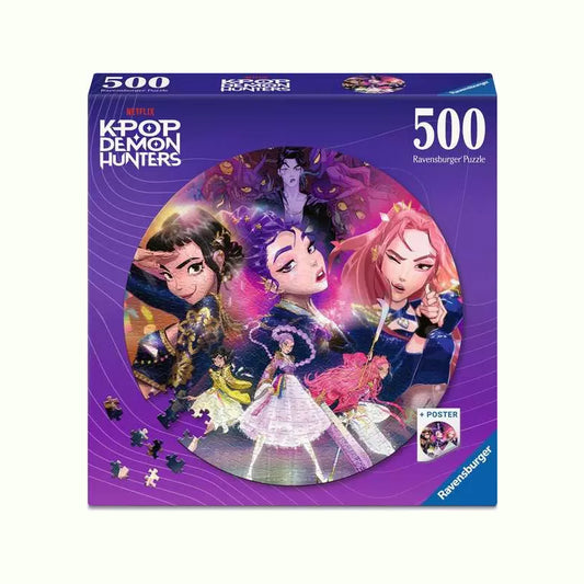 Box for the K-Pop Demon Hunters 500pc jigsaw puzzle from Ravensburger