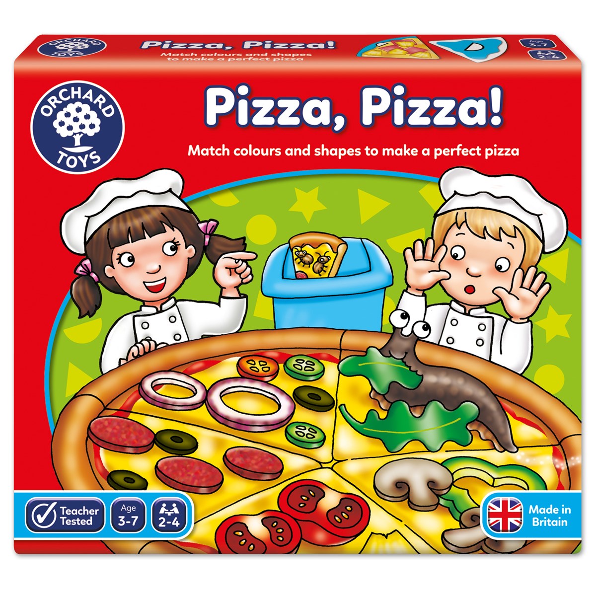 Box for orchard toys childrens game pizza pizza