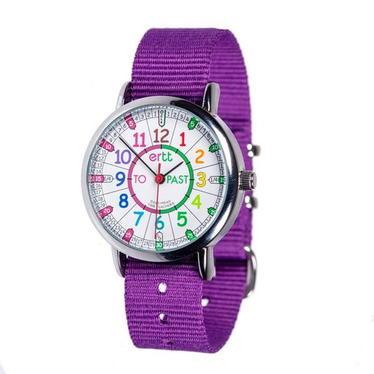 Classic Watch Rainbow Face Purple Strap