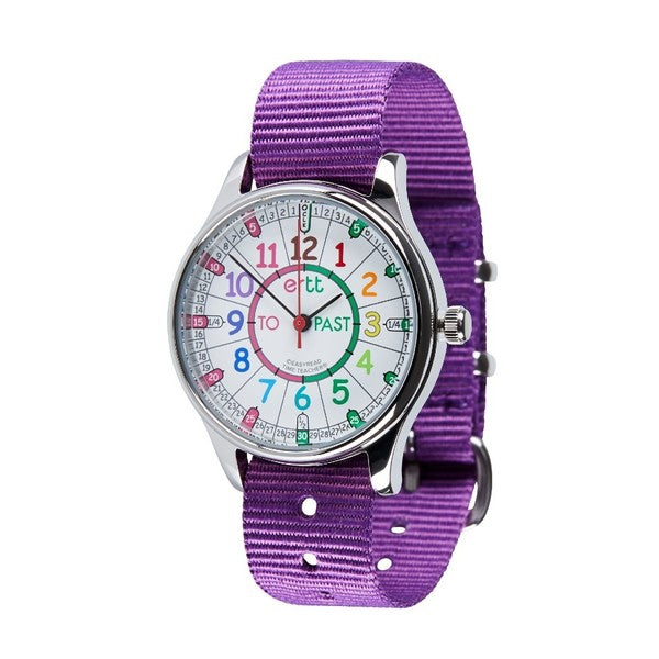 Waterproof Watch Rainbow Face Purple Strap